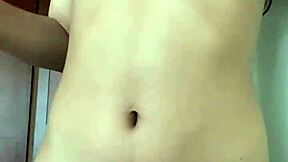 PETITE SKIRT DANCER FINGERS PUSSY then fucks deep with dildo solo