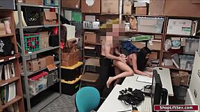 busty asian shoplifter gets her tits out n banged hard by the officer umm yeah!!