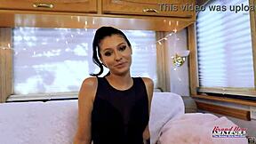 skinny big titted brunette raven lane masturbates in rv?