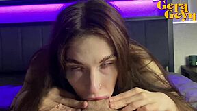 waking up early roommate sneaks in for rough morning deepthroat blowjob cum down throat