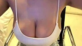 stepmom's huge milky tits get jerked off on outdoor