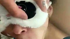 Teen pounds horny mother-in-law's wet pussy with monster cock creampie