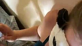 Teen pounds horny mother-in-law's wet pussy with monster cock creampie