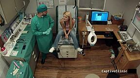 Lesbian Torment in Hospital: Hope Harper Spreads for Latex Play