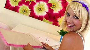 tessa taylor's cute blonde face takes huge cock pov blowjob cumshot