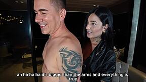 horny tattoo artist licks n rides client's huge cock! la rola pt1