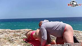 german amateur teen tries risky outdoor public sex on holiday