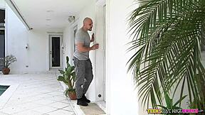 Skyla Novea Kneels for Huge Cock in Bathroom Peeper