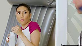 guiding the young babysitter through sensual oiled massage lessons