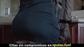 brunette spanish slut rides cock passionately with creampie finish