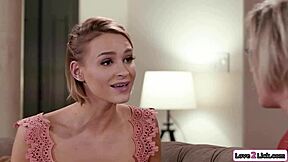 Does Milf Show Stepdaughter How to Rub Her Pussy Right?