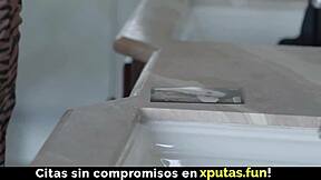 brunette spanish slut rides cock passionately with creampie finish