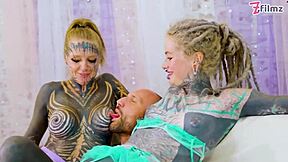 wanna see two tattooed goth teens gape asses in atm double anal orgy ending in facials?