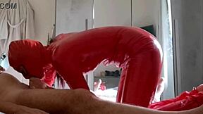 Milf in latex suit deepthroats cock swallows huge cum mouthful preview