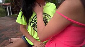 two super hot young latinas get explicit with lesbian pussy licking and fingering in my porn mansion