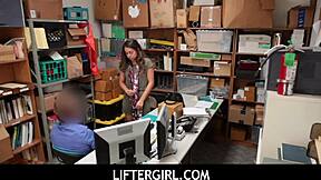 lucky mall officer fucks young shoplifter hard in office