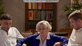 Big Cocks Distract Bookworm Milf in Library