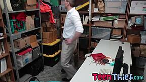 divine blonde teen can't wait to suck officer's rod before riding it at work