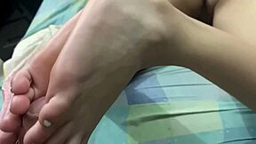 my foot masturbation turns into endless cowgirl ride on thick cock