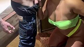 my young wife rides this skinny hung guy's massive cock deep