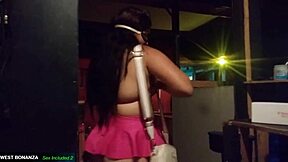 stripper geraldine deepthroats my cock in the deejay booth