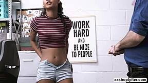 Isla Moon Bent Over Office Desk for LP Officer's Monster Cock Pound