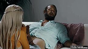 Cheating husband fucks waitress as wife joins wild threesome pounding