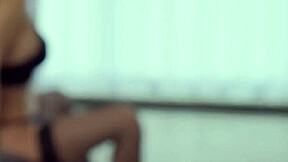 Skinny teen with big natural tits and narrow waist poses nude