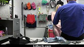 shoplifter teen ass fucked hard by security during search