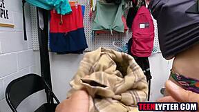 Young Petite Gamer Sucks Mall Cop's Cock Then Fucks To Avoid Jail