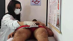 nurse and esthetician spot patient's huge erection during kinky hospital workout