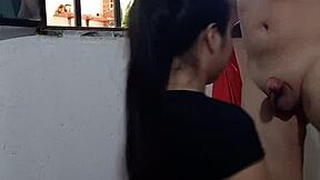 Fucking hot latina babysitter while she watches for wife