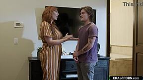 ever wonder how your busty redhead stepmom teaches hairy pussy fucking lessons