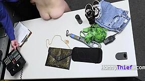 😈 pleasure thief caught in garage, punished with vibrator regrets everything! 🔥