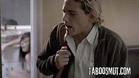 stepsister stuffs pickle in ass to lure bro into rough anal pounding