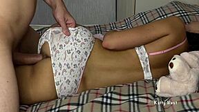 cum on my 18yo stepsis tight panties while parents away...