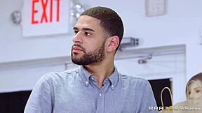 cali carter shoves big tits into work fuck