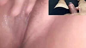 ex's naughty teen fingers wet pussy on sheer red making me cum hard