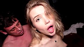 The shocked cute blonde got roughly fucked by her teacher on college's first day then filled with cum