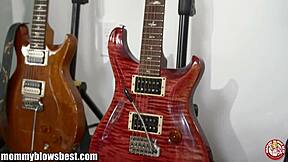 mommybb's brunette milf lips wrap young dude's throbbing big cock for sloppy suck