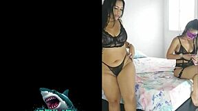 halloween party turns wild trio with two hot latinas