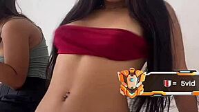 morenita colombiana shows off her petite teen tits casually