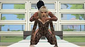 girl in lingerie bent over for rough doggystyle game fuck