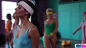 petite blonde gets face sat and licked by fitness milf doms 😈👅💦