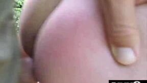 Christian Clay's POV with Flashing Exhibitionist Misha Maver in Woods