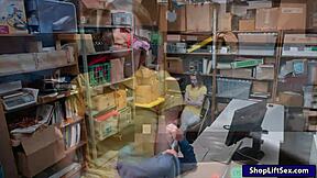 tight teen shoplifter 😩 gets her pussy wrecked by the lp officer's monster cock at work! 🍆💦