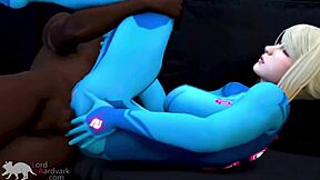 zero suit samus gets birthday facefuck from monster cock