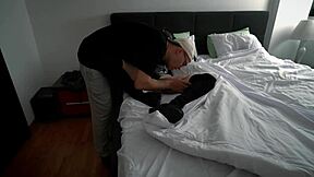 stepmom in catwoman latex suit tricks stepson into rough bedroom taboo sex orgasm