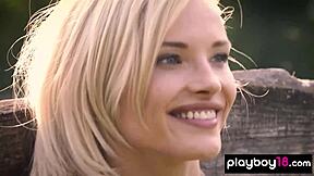 Hungarian Blondie Mikki Galante Exposes Shaved Pussy In Outdoor Meadow Bliss