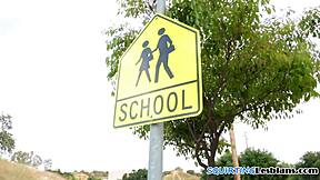 lesbian milf fingers teen pussy till she squirts hard